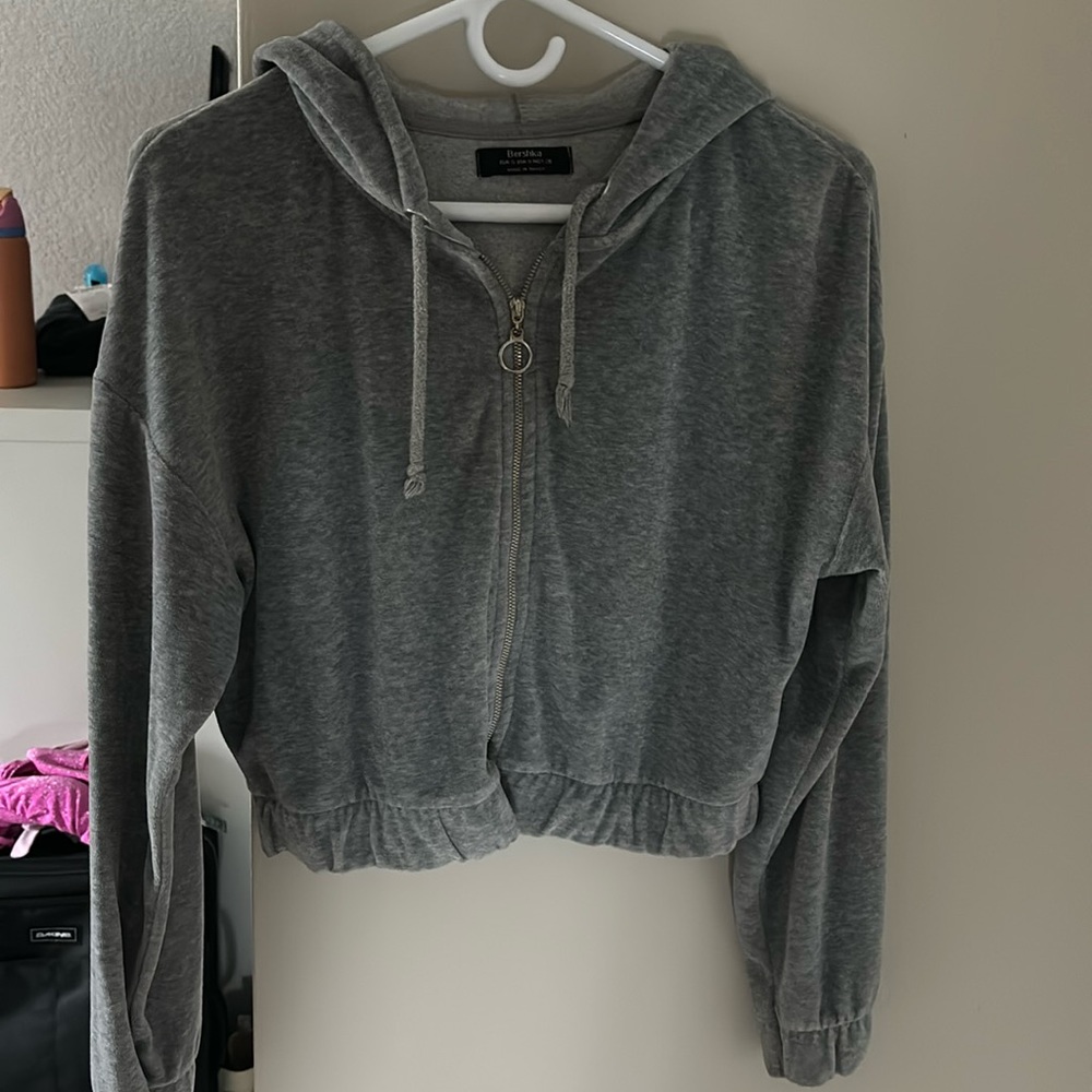 Bershka cropped sweatshirt with hood